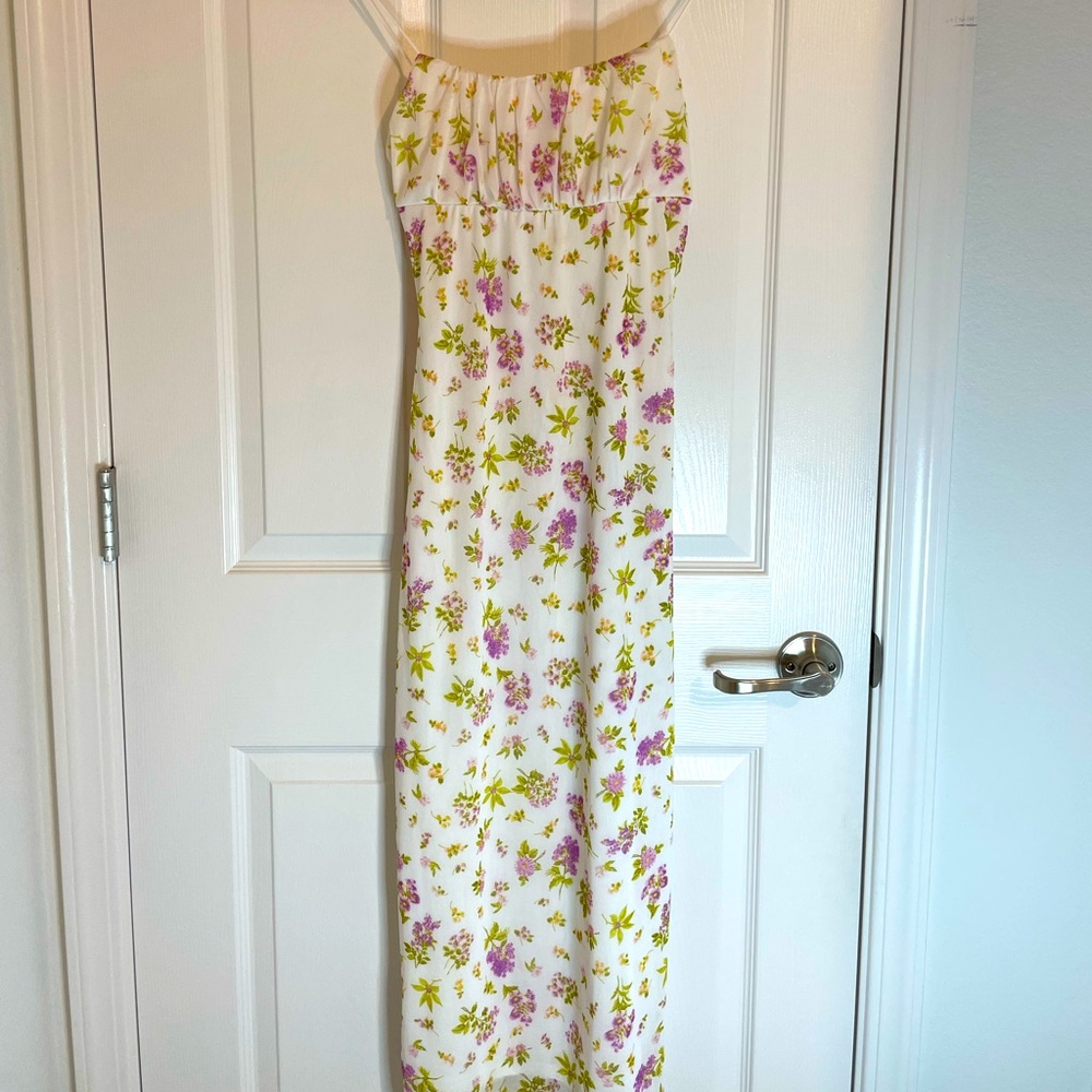Summer dress, white floral dress